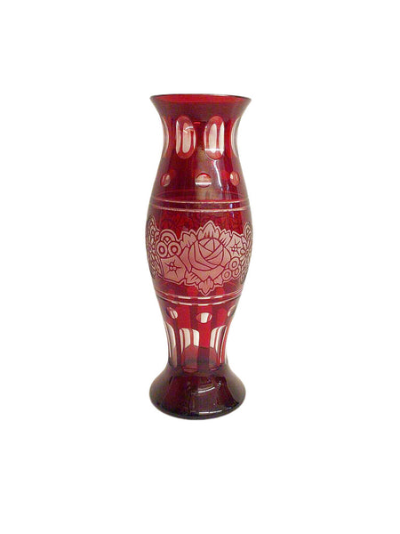 Ruby Red Glass Vase