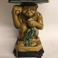 Majolica Style Monkey Table Lamp
