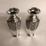 Pair of Husain Parvaresh Silver Vases, Chased