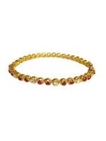 14Kt Yellow Gold Ruby & Diamond Bracelet