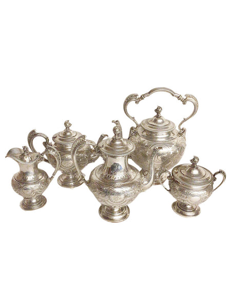 Silver Plate Formal Coffee and Tea Service 5 Pieces