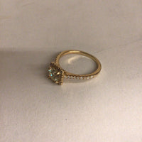 14Kt Yellow Gold and Diamond Ring with 0.82 Carat Center Stone