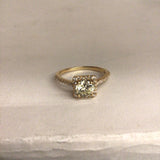 14Kt Yellow Gold and Diamond Ring with 0.82 Carat Center Stone