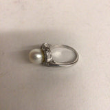 14Kt Diamond and Pearl Ring