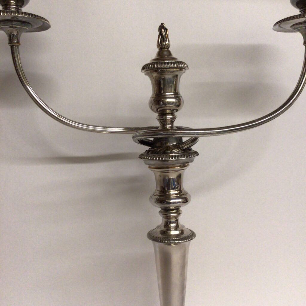 Pair of Padley Candelabras, 19th c., Silverplate