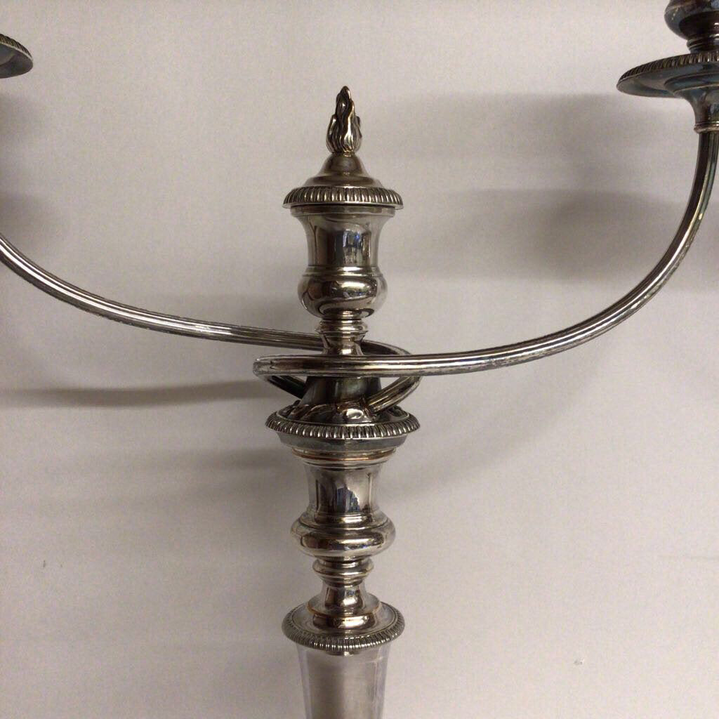 Pair of Padley Candelabras, 19th c., Silverplate