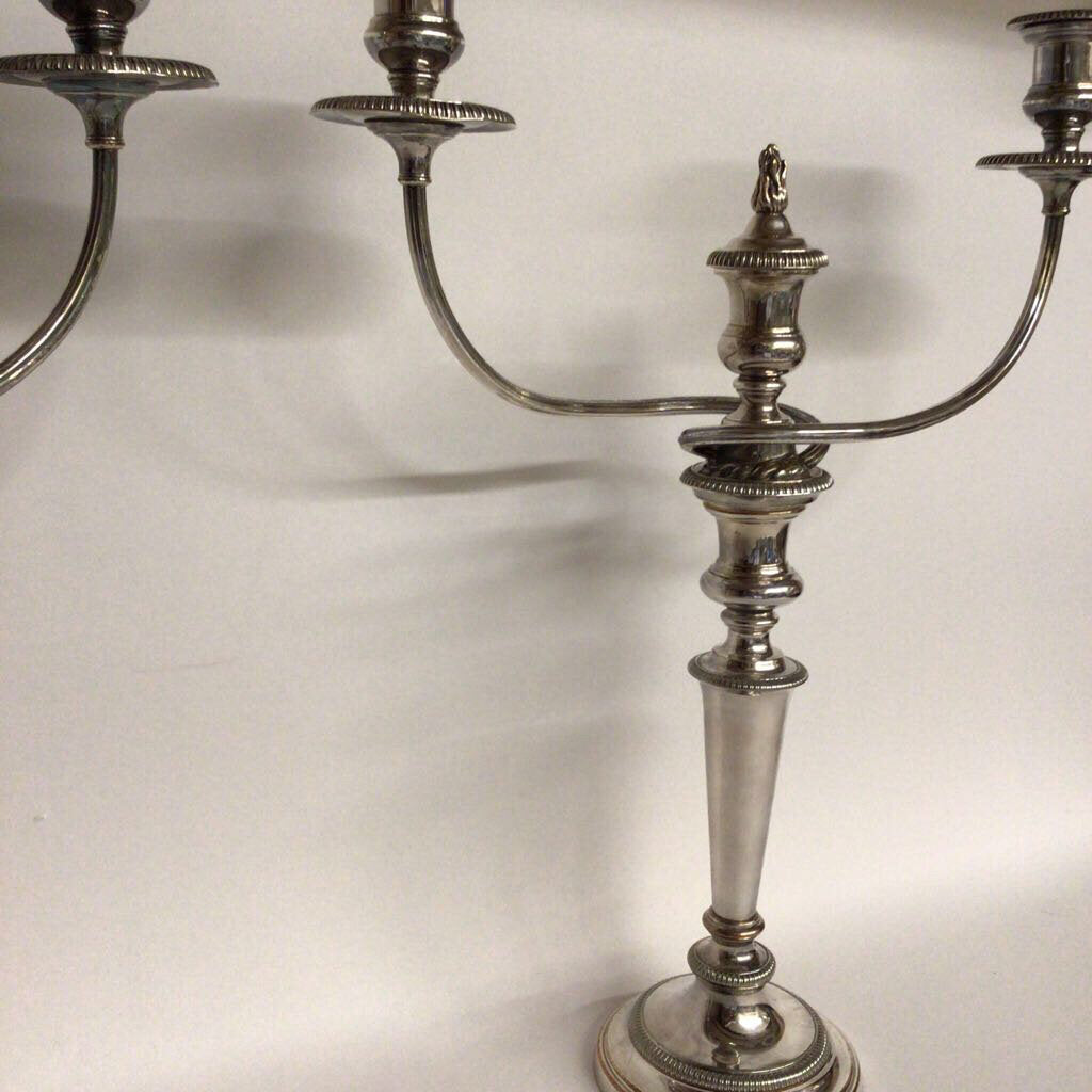 Pair of Padley Candelabras, 19th c., Silverplate