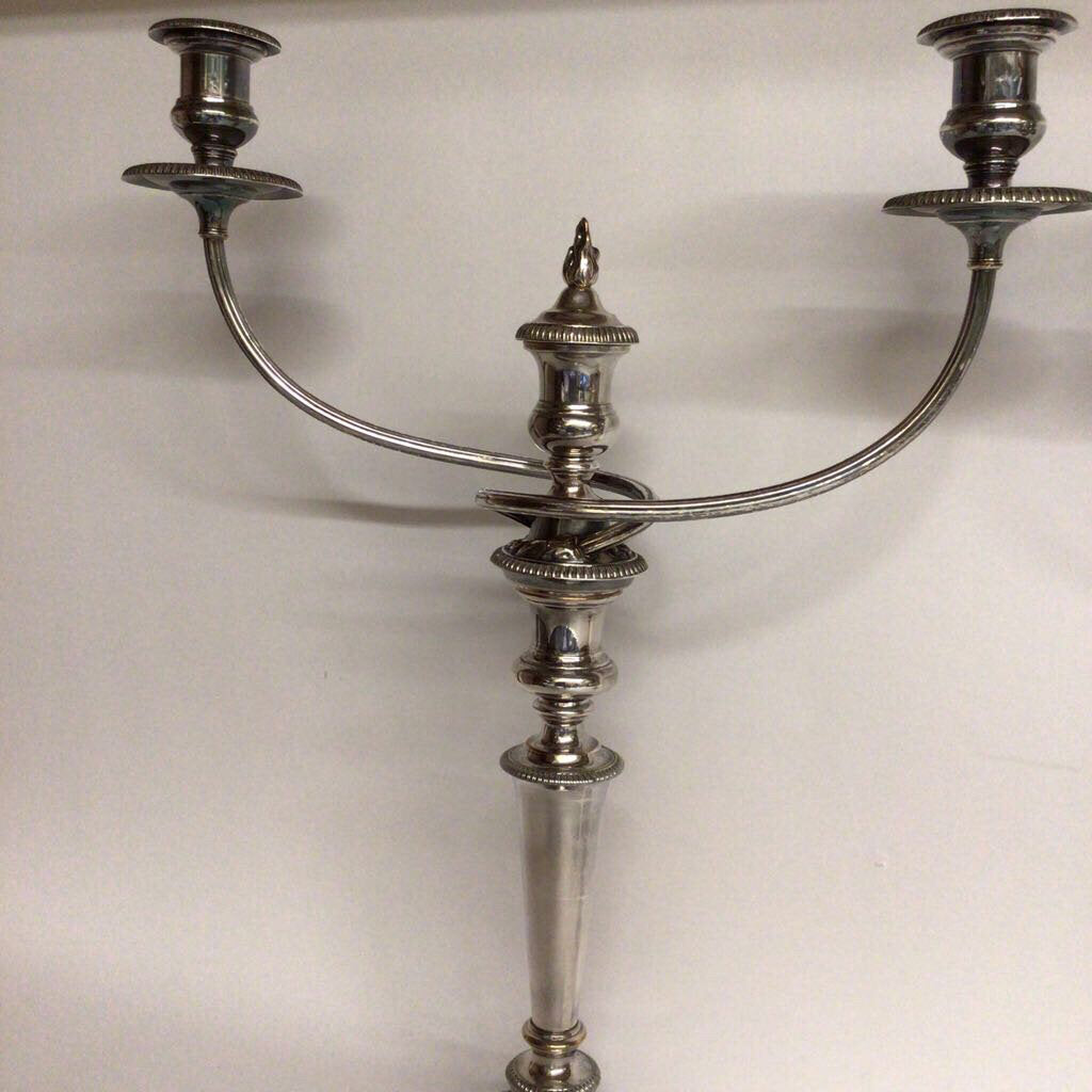 Pair of Padley Candelabras, 19th c., Silverplate