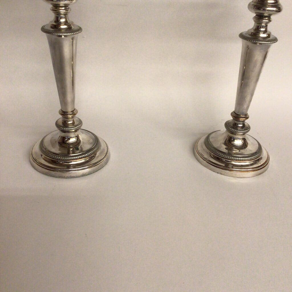 Pair of Padley Candelabras, 19th c., Silverplate