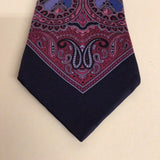 Versace Silk Necktie, Blue & Pink Geometric