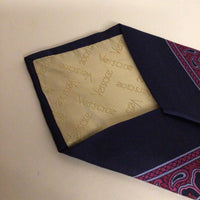 Versace Silk Necktie, Blue & Pink Geometric