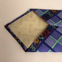 Versace Silk Necktie, Blue Floral Geometric