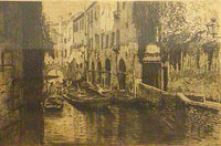 Leon Schnell. Rio Sant'Aponal (Venice). Etching