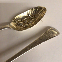 Pair of 18th C. Repousse British Sterling Spoons