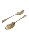 Pair of 18th C. Repousse British Sterling Spoons