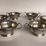 6 Barbour Sterling Podstakanniks, Chased & Repousse