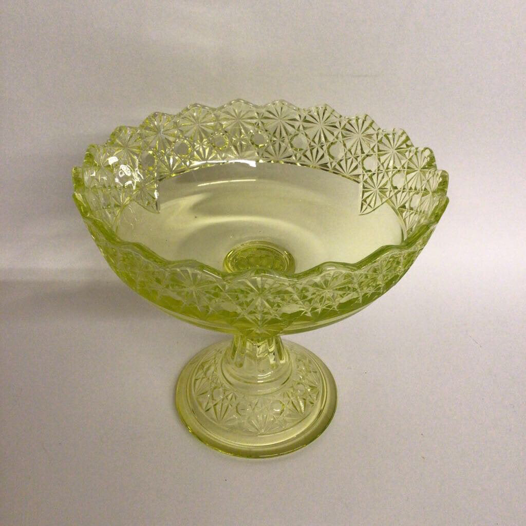 Mosser Green Glass Compote