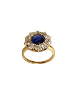 Diamond, circa 1 Carat, & Sapphire Ring, circa 1 Carat Total