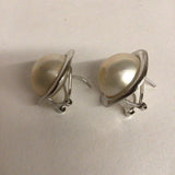 Mabe Pearl earrings in 14Kt White Gold