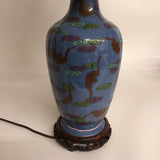 Blue Chinoiserie Table Lamp, Working