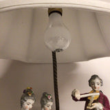 Musician & Ladies Porcelain Table Lamp, Working