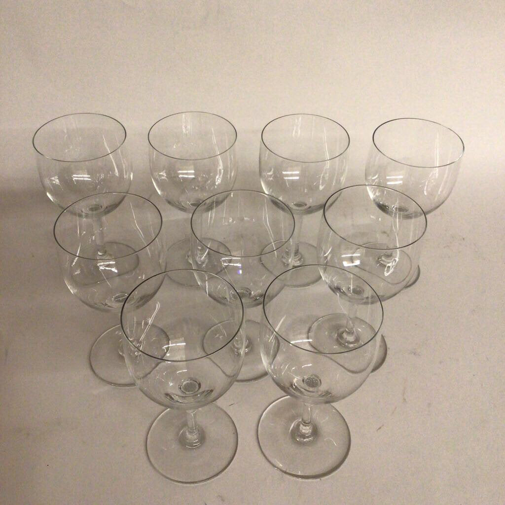 9 Baccarat Crystal Claret Glasses