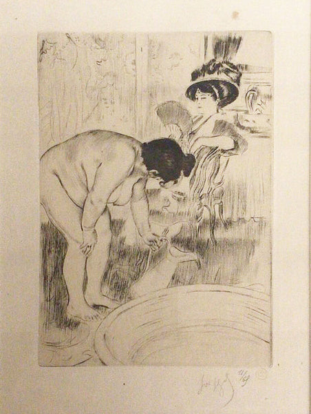 Louis LeGrand, "Le Tub". Etching, ca. 1909.