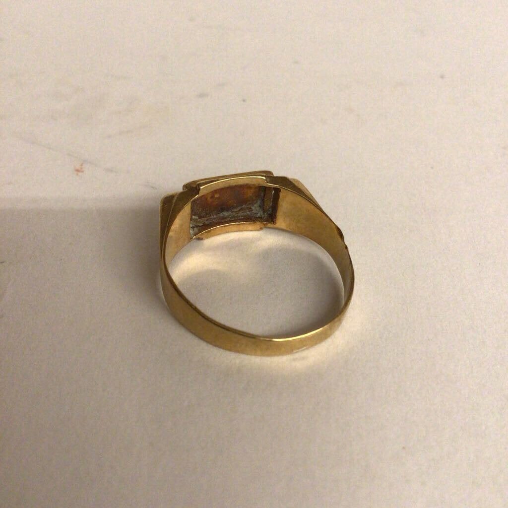 18Kt Gold Greek Signet Ring Epsilon Sigma