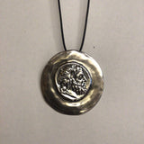 C. Milans .999 Silver Pendant Necklace, Coin-Style Bearded Male Bust
