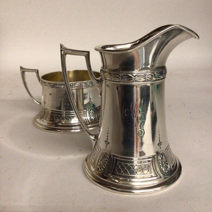 Smith-Patterson Art Nouveau Creamer & Sugar Pot, Sterling