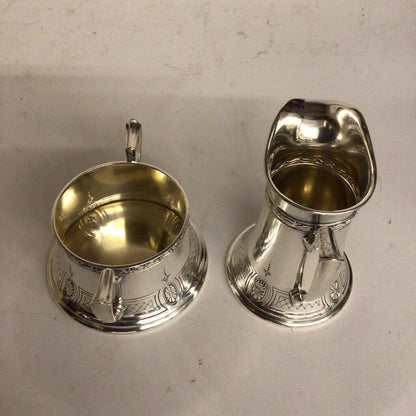 Smith-Patterson Art Nouveau Creamer & Sugar Pot, Sterling