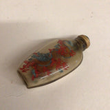 Reverse-Painted Glass Snuff Bottle, Hardstone Stopper