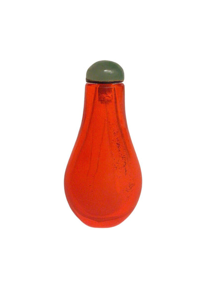 Red Peking Glass Pear-Shaped Snuff Bottle