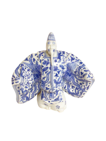 Blue & White Porcelain Scholar Figurine