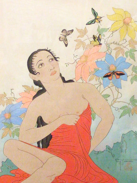Jacoulet, "Les Papillons Tropiques". Woodblock, 1939.