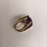 Ronay Pink/Violet Gemstone & Diamond Ring Mounted in 14Kt Yellow Gold