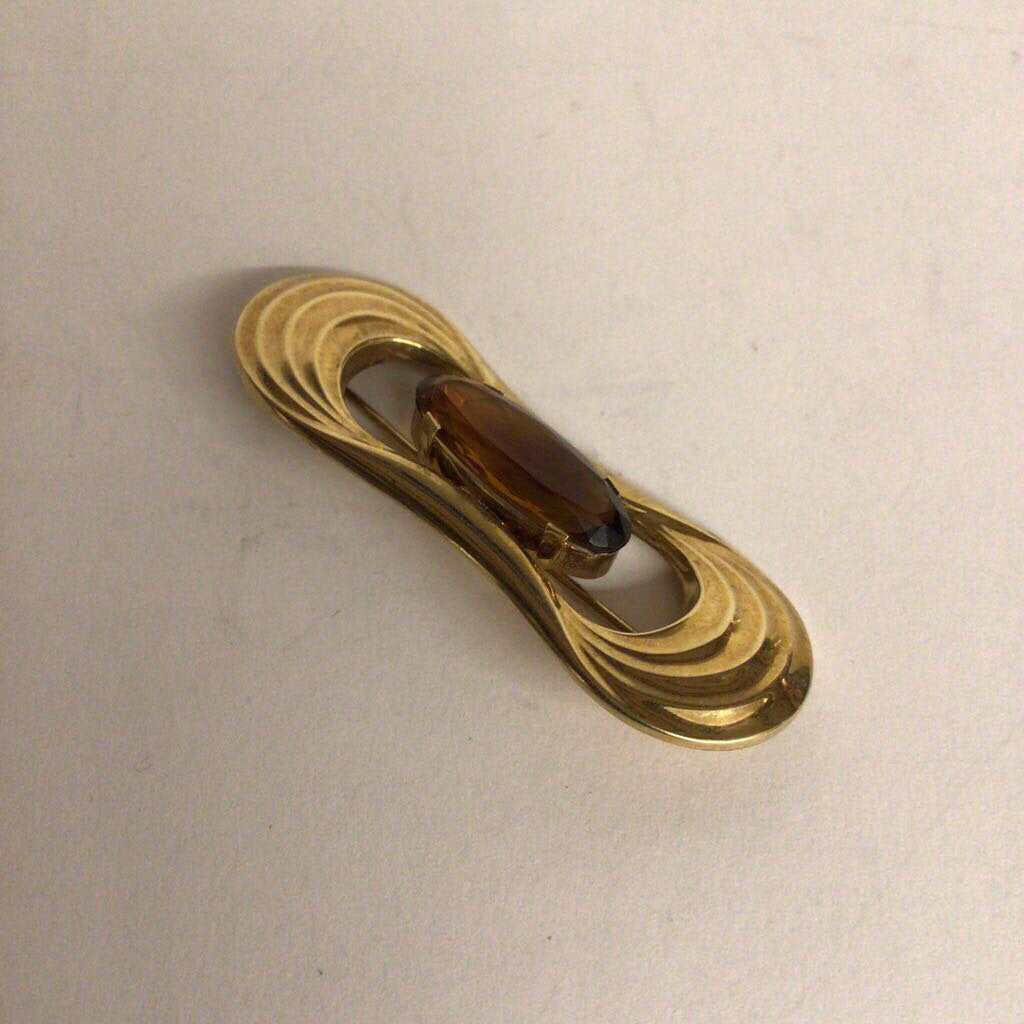 14kt Yellow Gold & Citrine Brooch